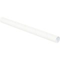 The Packaging Wholesalers Mailing Tubes With Caps, 1-1/2" Dia. x 18"L, 0.06" Thick, White, 50/Pack P1518W
